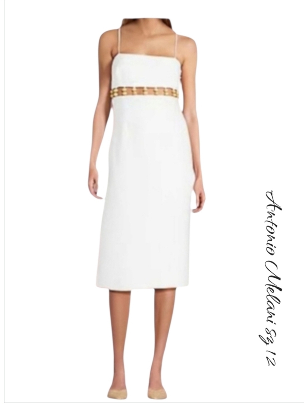 Antonio Melani Eos Beaded Cut Out Midi Dress 12 NWT